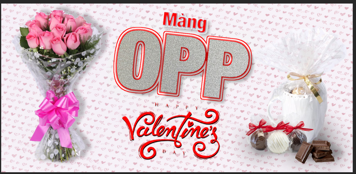 Giấy bóng kính gói hoa valentine